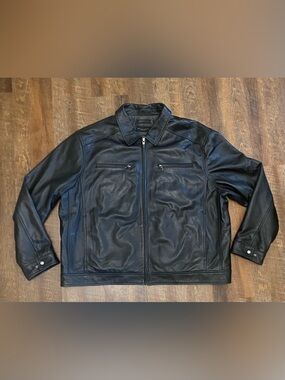 Pronto Uomo Black Leather Jacket – Size 3X- 100% Leather Shell